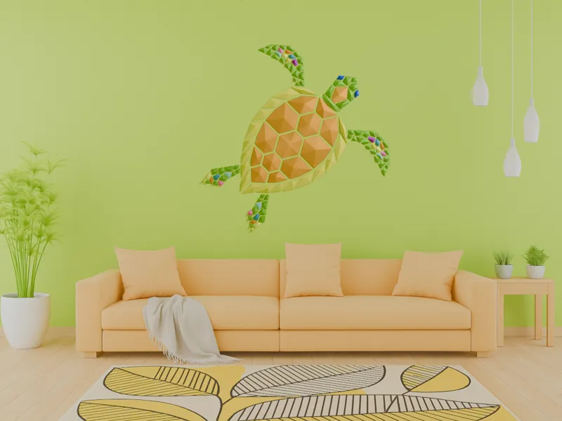 Geometric Sea Turtle wall art