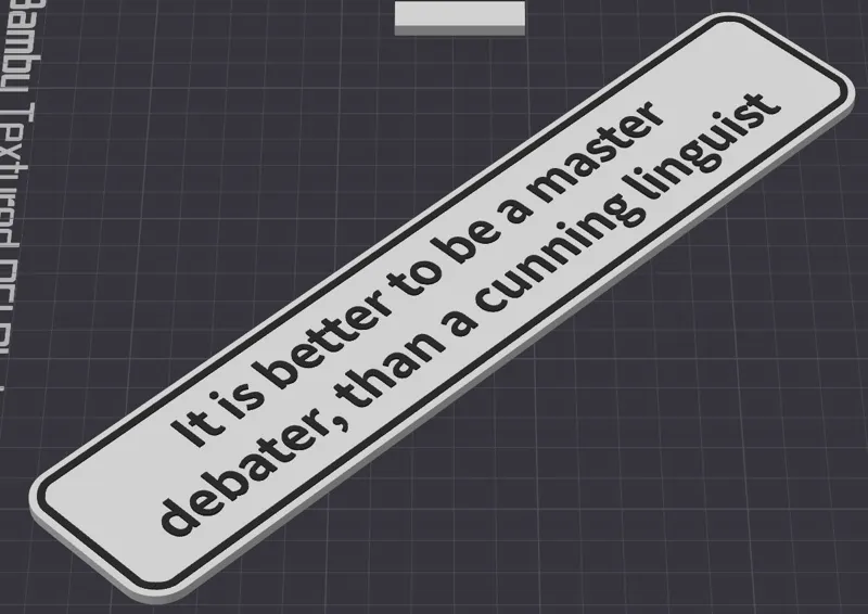 Master debater nameplate