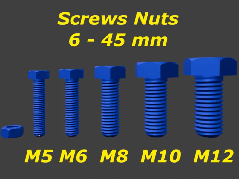 Screws Nuts M5 M6 M8 M10 M12