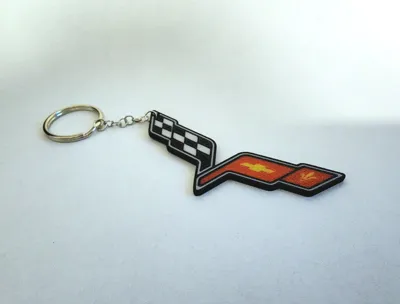 C6 Corvette logo keychain