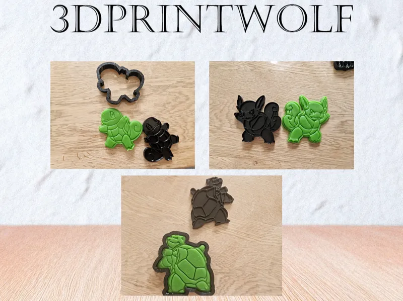 Squirtle Evolution - cookie cutter and stamp