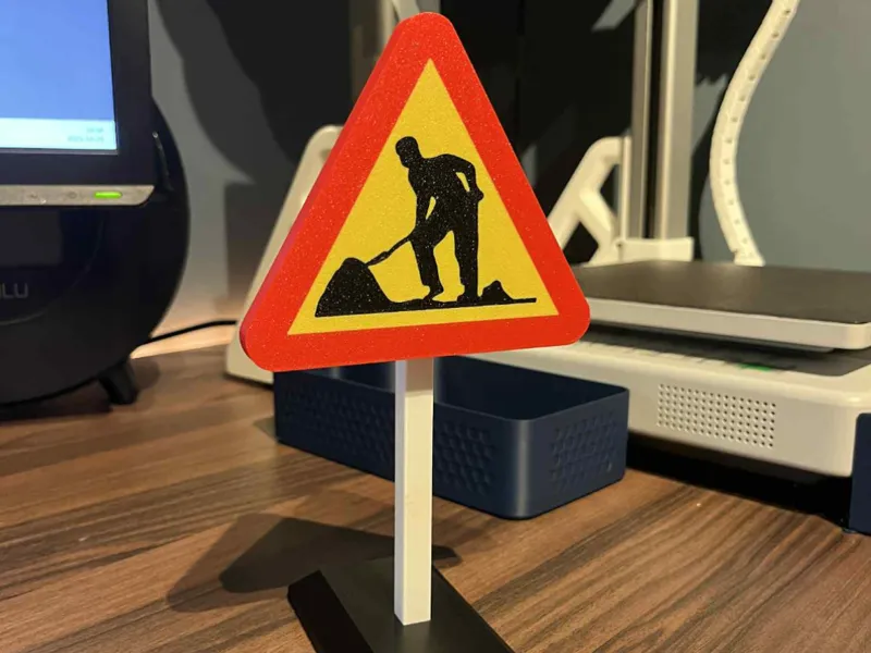Vägarbete skylt