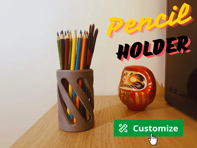 Customizable Spiral Pencil Holder