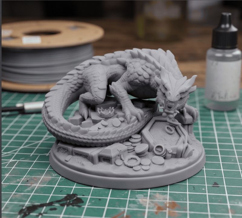 Hoard-Keeper Drake Treasure Dragon | RPG Miniature