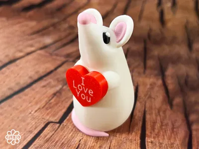 Cute Magnetic Valentine's Day Mouse Figurine