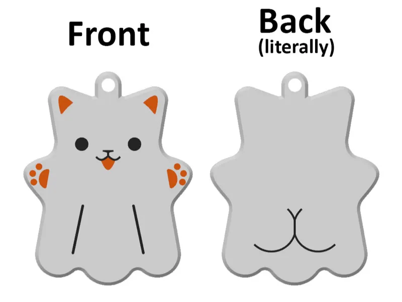 Cute Ghost Cat Keychain