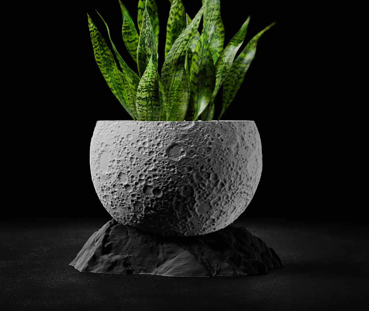 Moon Planter with Base view 3