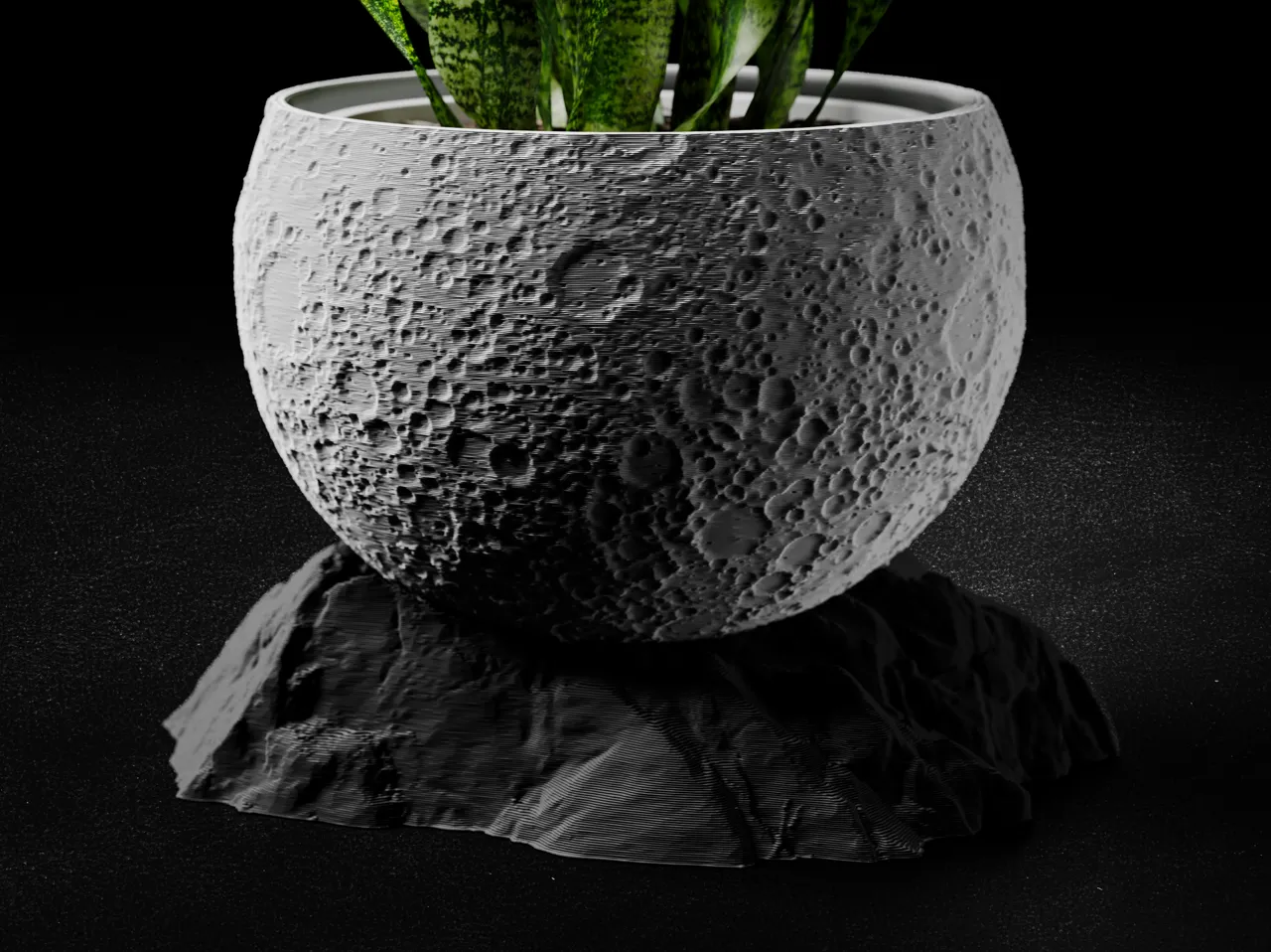 Moon Planter with Base view 4