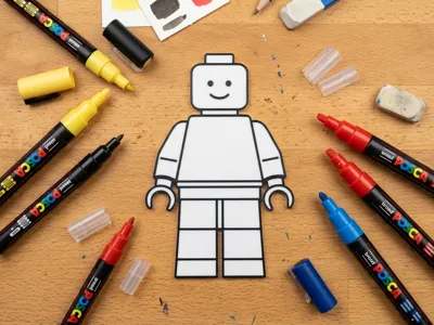 Coloring block/brick figurine