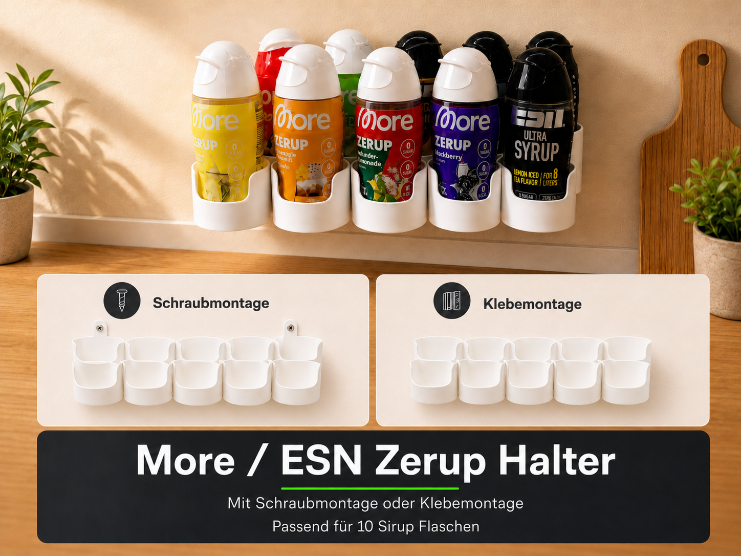 More / ESN Zerup Wandhalterung | 10 Sirup Flaschen