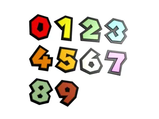 Mario Font Numbers, can be used for room number.