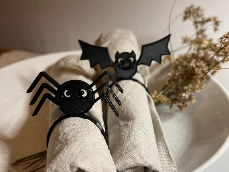 Halloween Serviettenringe / Fledermaus + Spinne