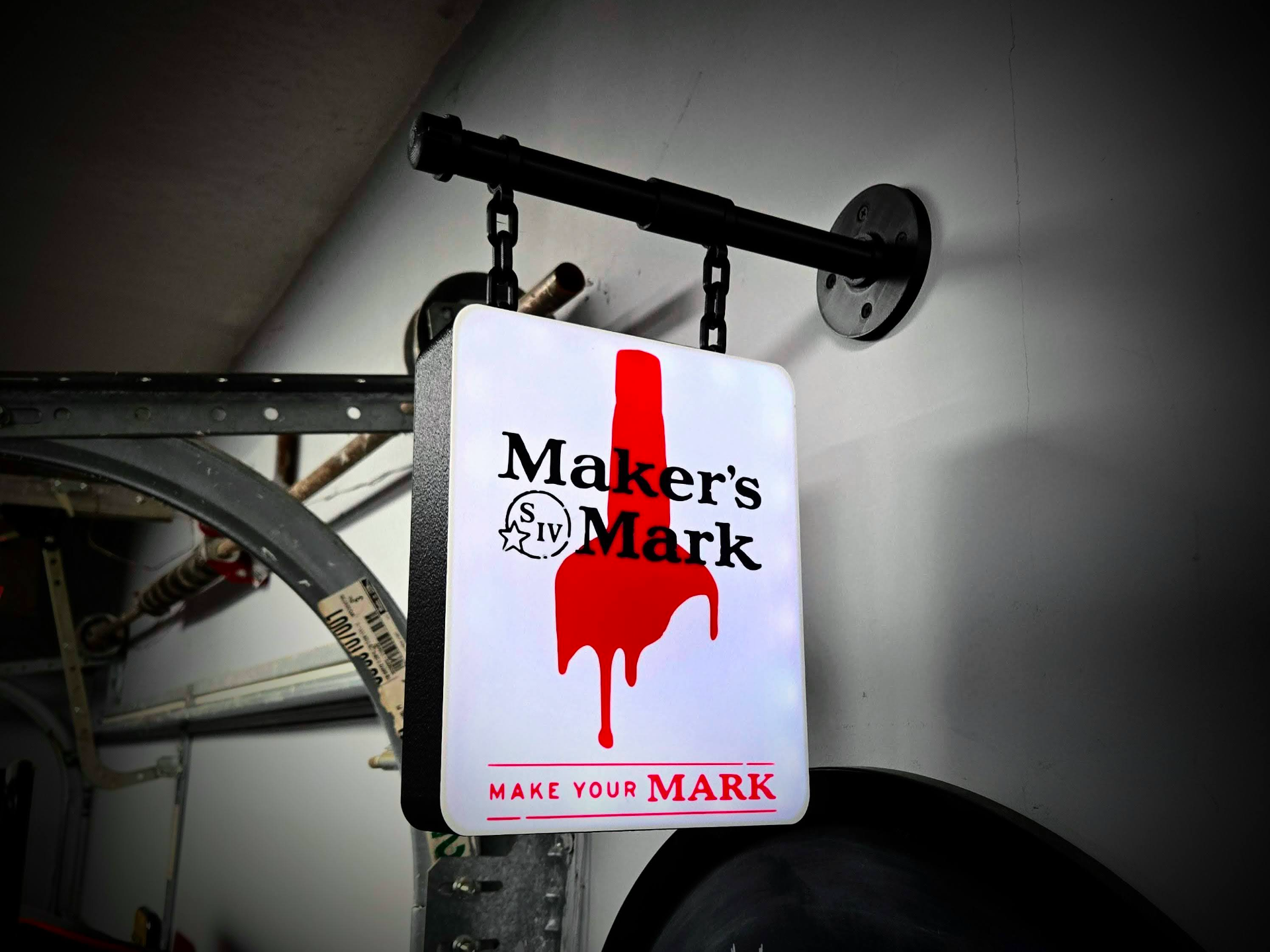 MAKERS MARK ~ 2-Sided Hanging Pub Style Lightbox