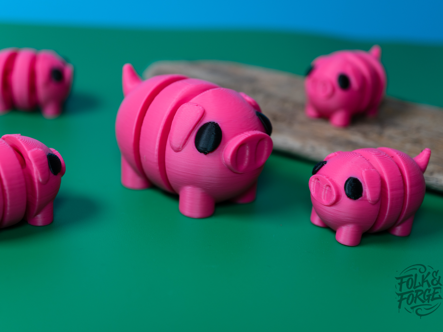 Pudgy Flexi Pig, Two Sizes, Print in Place