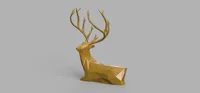 Cerf couché low poly — photo 2