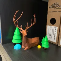 Cerf couché low poly — photo 1