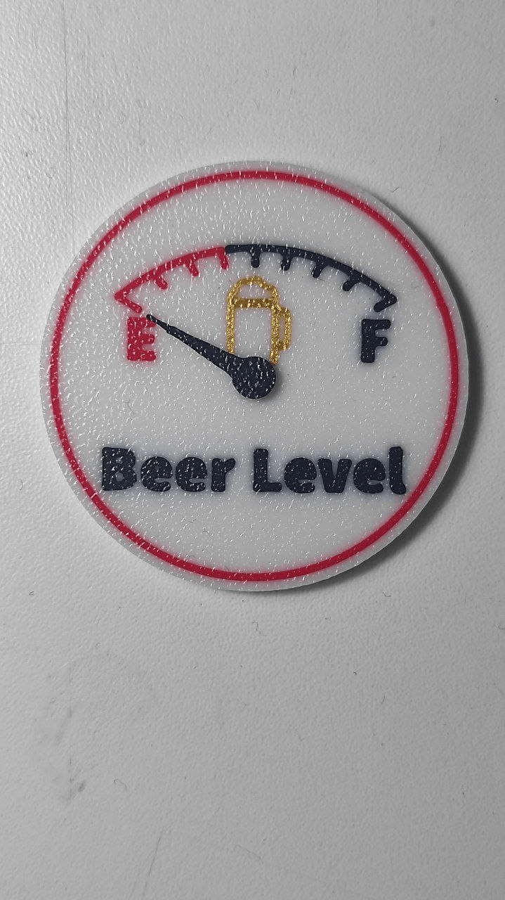 Beer Level Meter Badge  Funny Beer Gauge