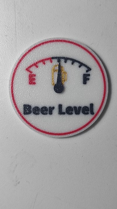 Beer Level Meter Badge Funny Beer Gauge