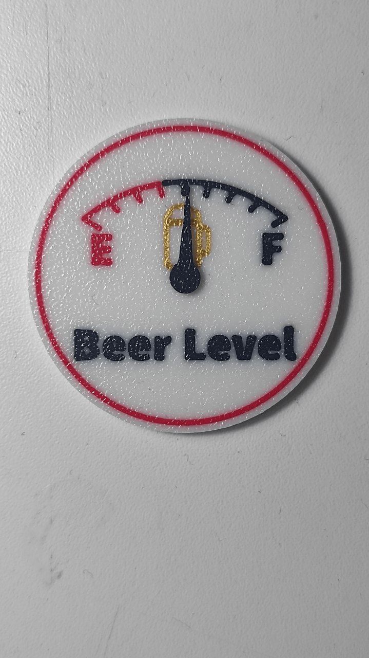 Beer Level Meter Badge  Funny Beer Gauge