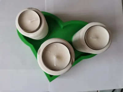 Decorative Heart Tray Candle Set - Romantic Dining