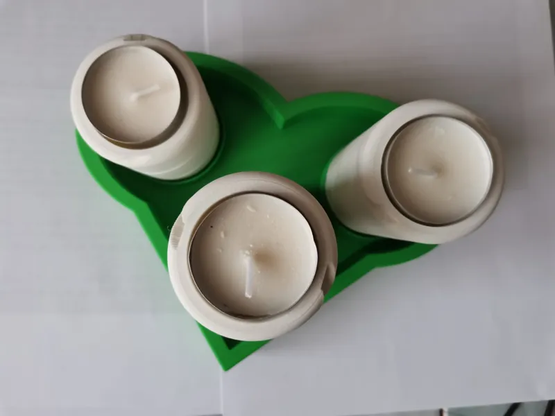 Decorative Heart Tray Candle Set - Romantic Dining