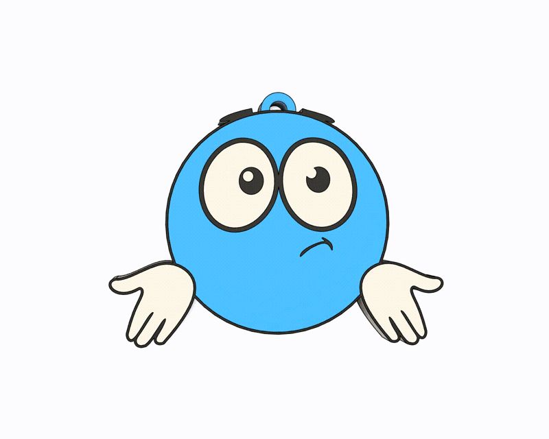 Blue Emoji - IDK Keychain, Earring, Bagcharm