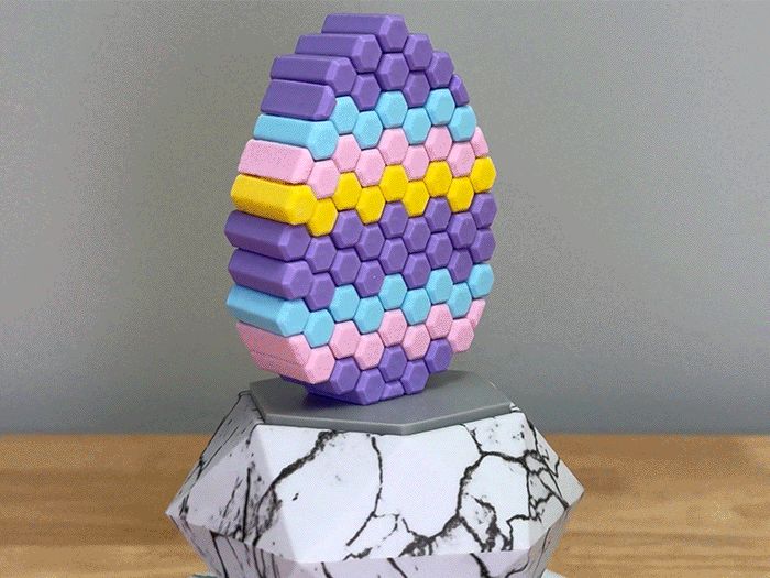Easter Egg Hex Fidget (Print-in-Place Sliding Fun)