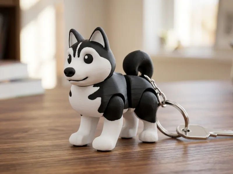 Chaveiro Cachorro Husky Articulado Fofo