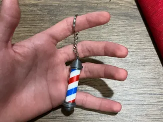 Barber Pole Keychain|Classic Barbershop Accessory
