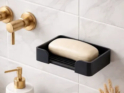 No-Drill Wall Soap Dish with Drainage
