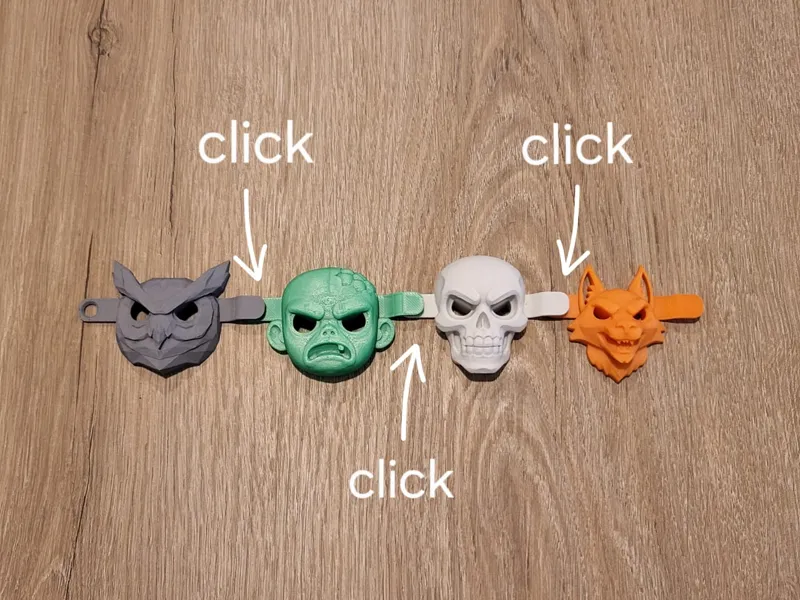 Halloween Garland V2 – Wolf, Skull, Zombie & Owl