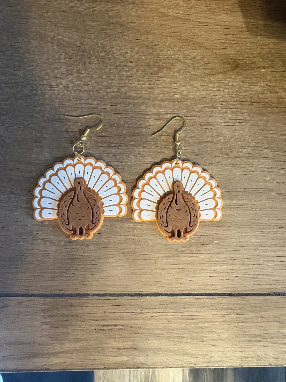 Elegant Turkey Thanksgiving Earrings view 3