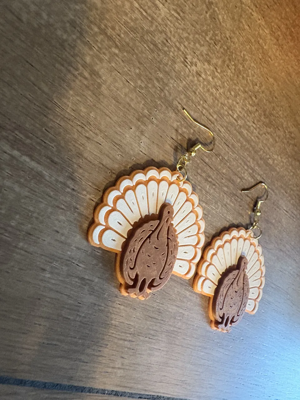 Elegant Turkey Thanksgiving Earrings view 2