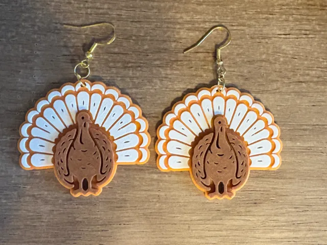 Elegant Turkey Thanksgiving Earrings