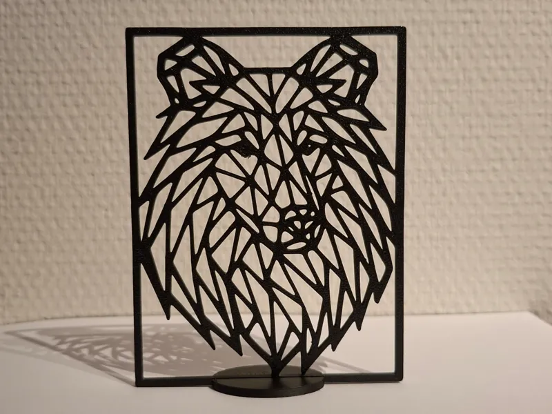 Collie Line Art / Geometric + Stand