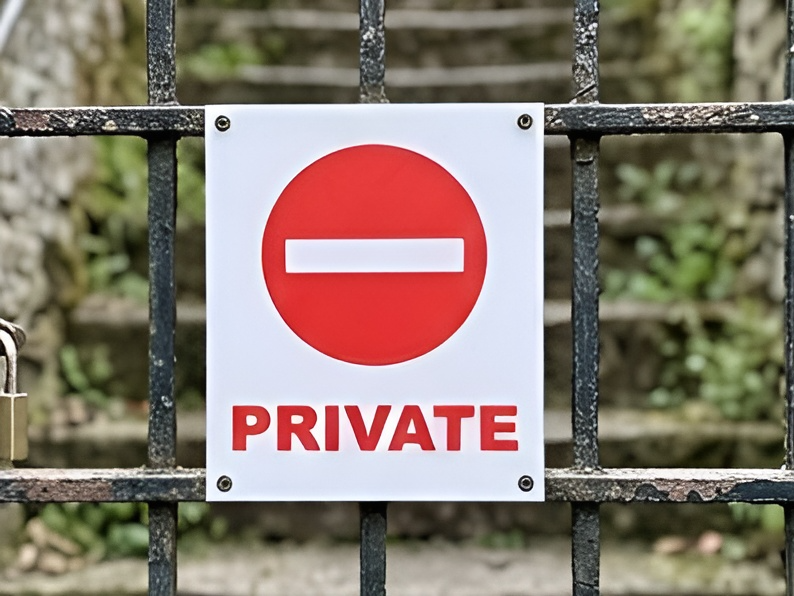 PRIVATE Sign - No AMS
