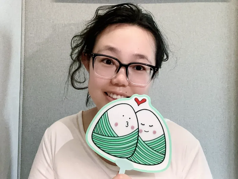 双面端午粽子扇 黑、白、红、绿四种基本色叠出六种丰富色彩层次 超容易打印