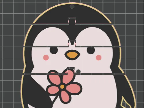 Cute Penguin Flexi Keychain Makerlab