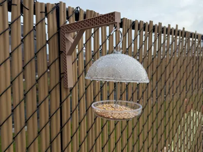 Birdfeeder wire fence mount holder