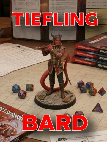 Figura decorativa: Malachai - Tiefling Bardo V2 migliorato — vista de referencia 2