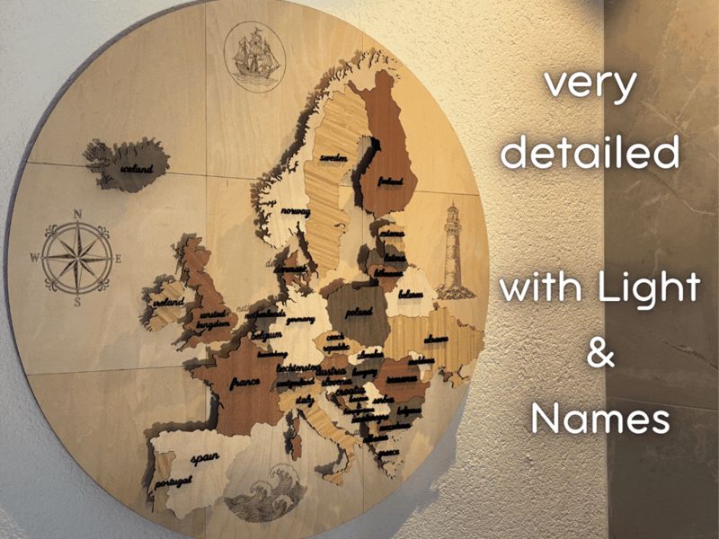 GlobeGlow - Wooden World Map