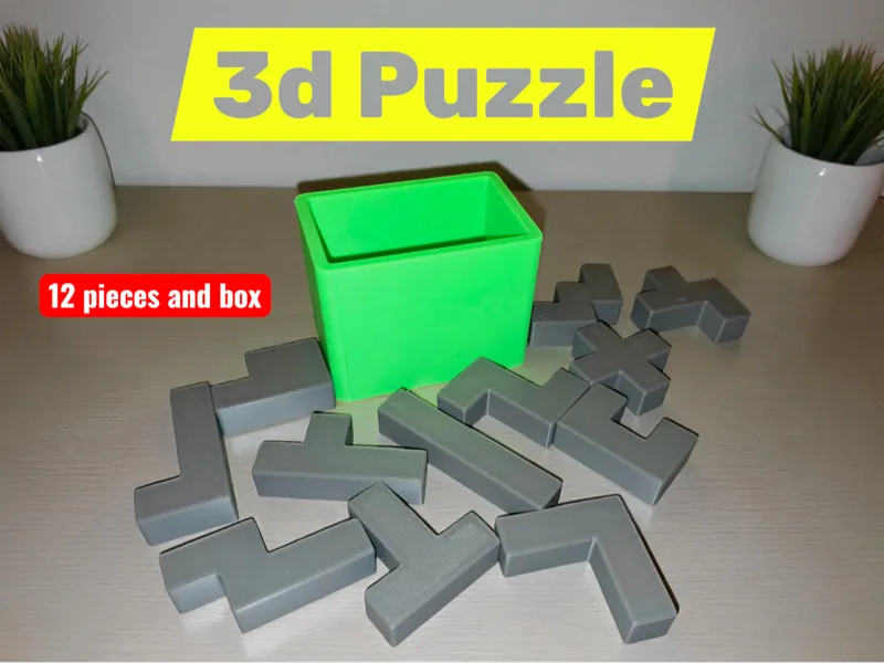 3d Puzzle / Pentomino 12 pieces and box