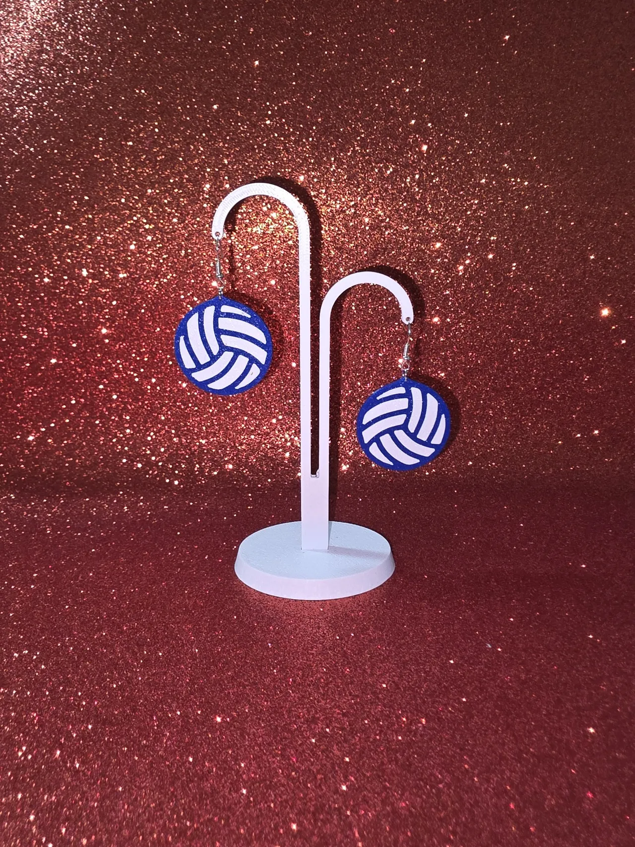Volleyball ball earrings view 3