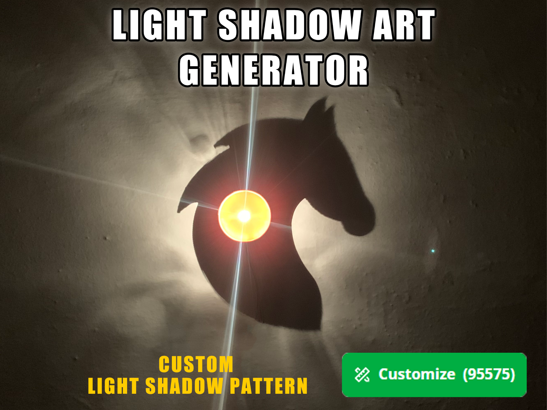 Light Shadow Art Generator-Happy Year of the Horse