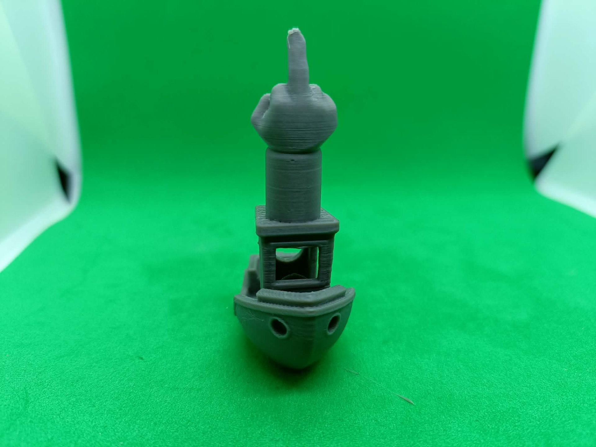 Benchy Middle Finger Figurine Statue No Supports