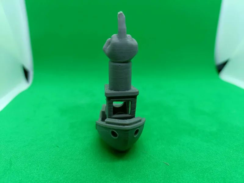 Benchy Middle Finger Figurine Statue No Supports