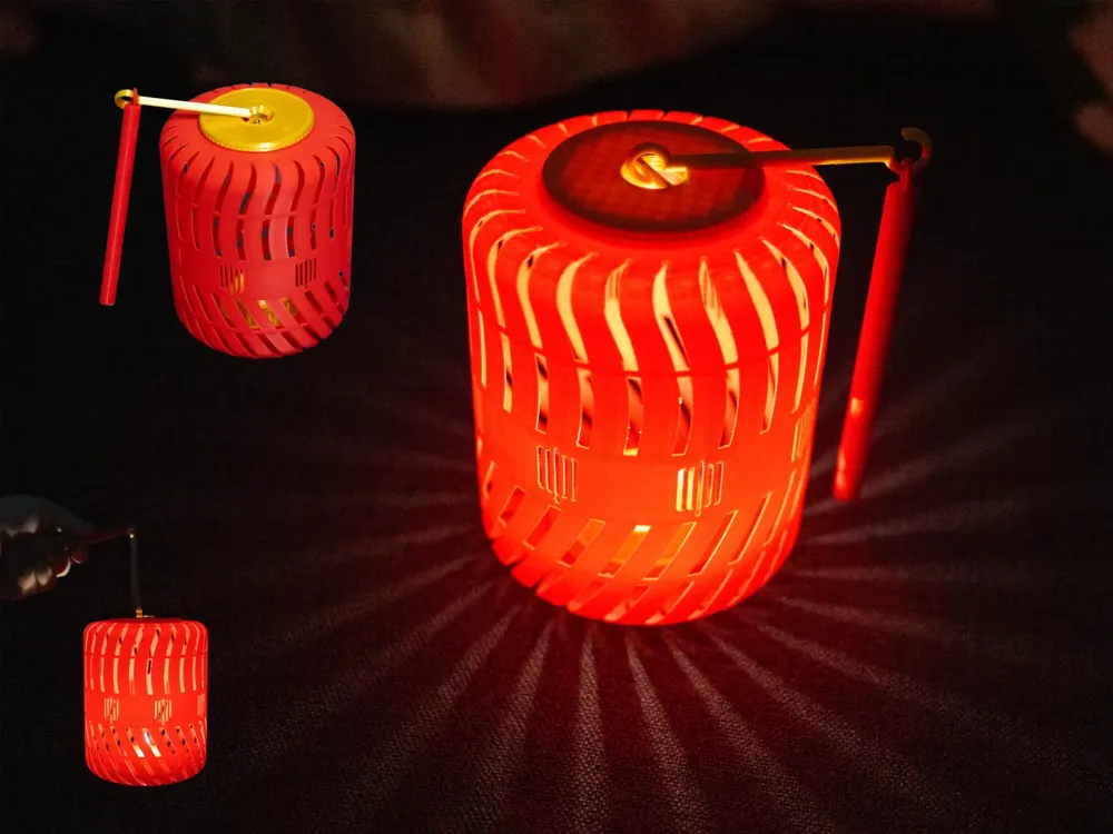 New Year's cylindrical lantern, compatible with TuZhu candle lamp