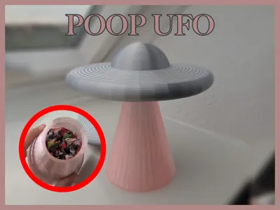 Poop Ufo with Beam - Poop Storage Decoration