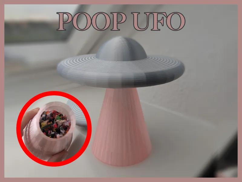 Poop Ufo with Beam - Poop Storage Decoration