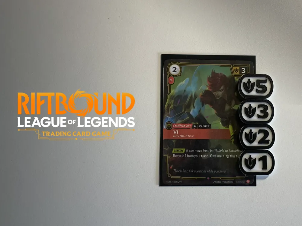 Riftbound - 1/2/3/5 Might Token/Marker/Counter - Free 3D Print Model ...